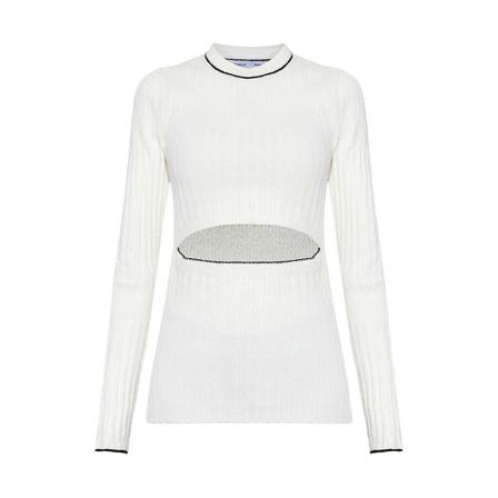 Proenza Schouler, Ribbed top Wit, Dames, Maat:XS
