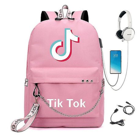 Tiktok Backpack Iron Chain Youth Leisure Large School Bag