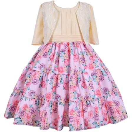 Cosplay Elegant Flower Glown Dress för flickor Young Adult Fashion Bow Flower Barn Party Festival Åldrar 5-9 år Gammal Rosa - 6 6 år