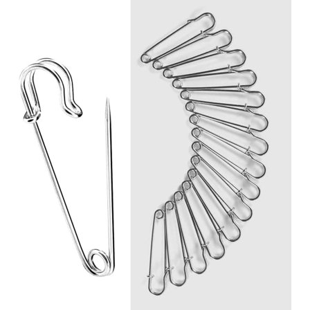 Store sikkerhedsnåle til tøj 15 stk 2 tommer Kraftige ble-nåle Sikkerhedsnåle til smykkefremstilling Quiltefremstilling Husholdningsbrug (50 mm)