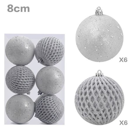 Juleballsett Juletrekuler SØLV