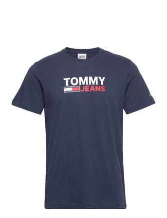 Tjm Reg Corp Logo Tee T-shirt Blå Tommy Jeans