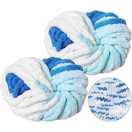 500g (250gx2) Chunky Garnboll ca 54m Chenille Chunky Pälsgarn Mjuk Ull Chunky Garn Mjukt Stickgarn för Virkade Filtar Halsdukar Hattar