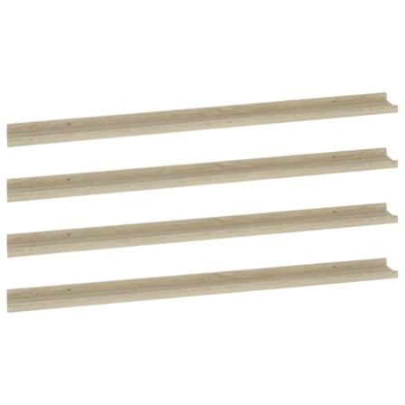 Vidaxl Vägghyllor 4 St Sonoma-ek 115x9x3 Cm Brun