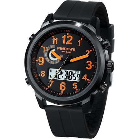 Klokker for menn, vanntett analog digital sportsklokke multifunksjonell utendørsklokke LED-bakgrunnsbelysning, alarm stoppeklokke kalender.