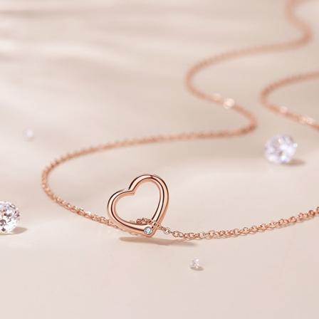 1 stk. Damehalskjede (The rose se) 925 Sterling Sølv Filigre