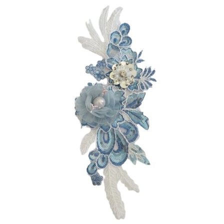 Broderi Perlepaljetter Krave Applikation 3D Farverige Blomst Sy Trim Blonder Halsudskæring Stof DIY Tøj Tilbehør