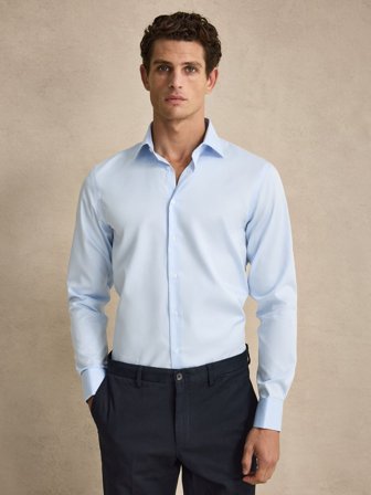 John Henric Men's Hellblaues Hemd Slim Fit Size 40