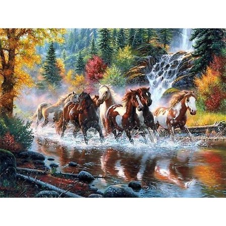 Dww-30x40 cm 10D DIY Full Diamond Painting, Pentium Horse, DIY Diamond Rhinestone Canvas Cross Stitch Painting by Number for Adult Wall Decor