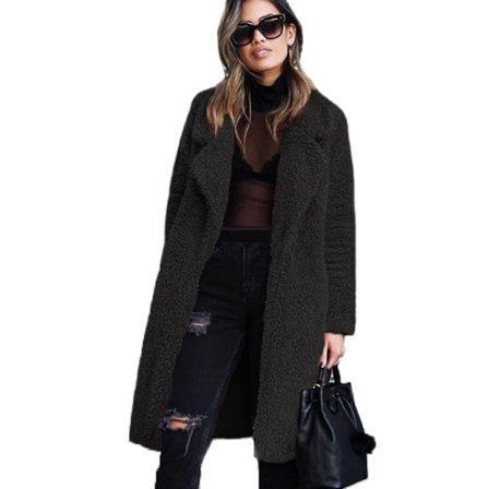 Damjacka Teddybjörn Lång Kavaj Konstpäls Överrock -ge