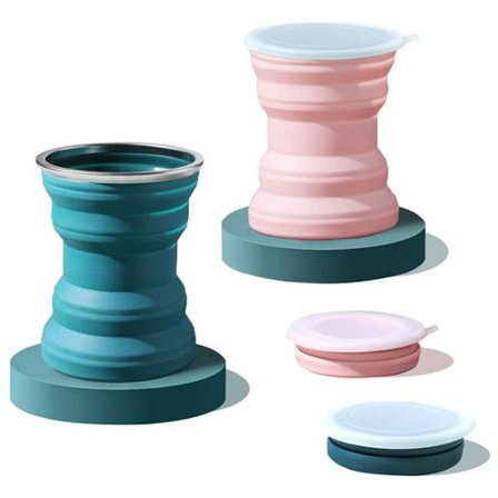 Taitettava silikonimuki Taitettava kokoontaitettava matkamuki 320ml