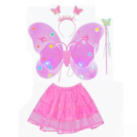 4st/ Set Dubbla Lager Flickor Led Blinkande Ljus Fairy Butterfly