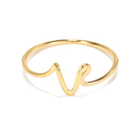 Bokstäver i rostfritt stål Ringar för kvinnor Smycken Enkel tvinnad järntråd initialer Ringar bague femme acier inoxidable