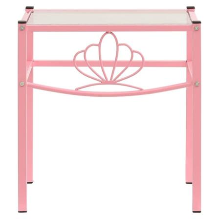 Vidaxl Sängbord Rosa Och Transparent 42,5x33x44,5 Cm Metall Och Rosa
