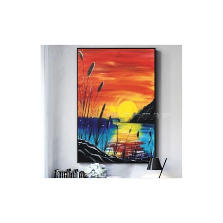 X0144 D diamantmålning kustlandskap full diamant korsstygn