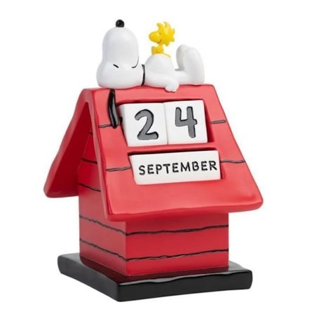 Evighedskalender - Peanuts - Erik Snoopy - Resin - 9,5x11x15,5cm - Dekorativ
