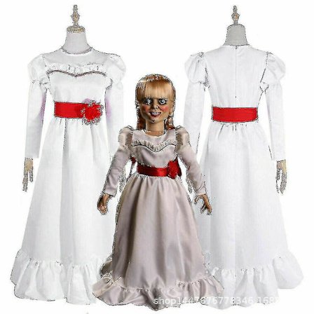 Fint kjole Annabelle The Conjuring dukke barn voksen kvinners kostyme U