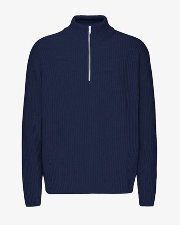 Merino Quarter Zip - Marine Blue - Male - S