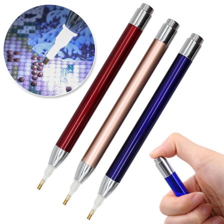 5D Diamantmaleri Værktøj Punktbore Stylus Pen LED-belysning