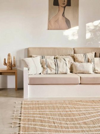 Pieni Waves Matot - Beige/Valkoinen 120X180 Maalaismaiseen Tyyliin