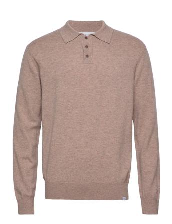 Frank Polo Knit Tops Knitwear Long Sleeve Knitted Polos Beige Les Deux