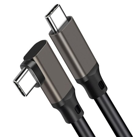 Vinklad VR-kabel TYPE-C datakabel PQ118 pistolgrå aluminiumskal 3M, 4K skärmprojektion USB 3.20 för Oculus Quest 2