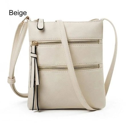Naisten crossbody-laukku vetoketjulla, BEIGE Beige Beige-tfrf Beige