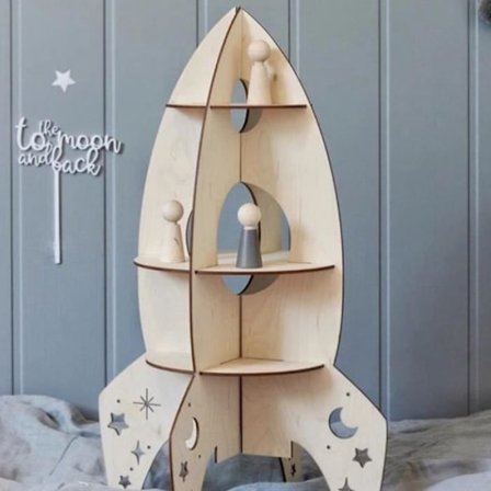 Träleksak - TECH DISCOUNT - Raket - 49CM - Säker - Ekologisk