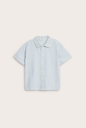 Kappahl | Koszula z krótkimi rękawami, z kory w paski Niebieski 92 | Niebieski