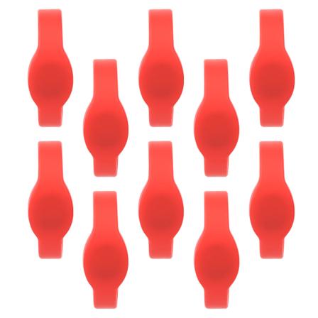 10 kpl 125Khz RFID-ranneke Silikoniranneke IP68 Vedenkestävä ID-kort Uima-altaalle Saunalle Huoneelle Punainen