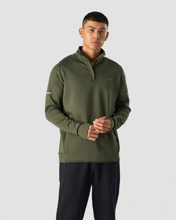 ICANIWILL - Mercury 1/4 zip crewneck Pine Green - Langærmet - Herrer - Træningstøj fra ICIW