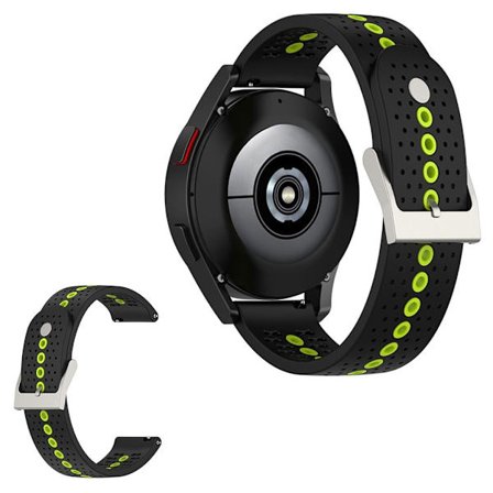 20 mm sportsurrem i silikone med to farver til Samsung-ur - Sort / Lime