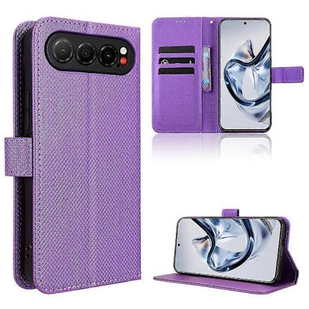 Kompatibel Kompatibel med ZTE nubia Air Læder Wallet Case med Rem Diamant Tekstur Telefon Cover
