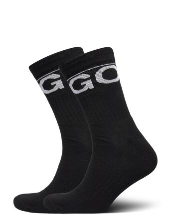 2P Qs Rib Iconic Cc Underwear Socks Regular Socks Musta HUGO