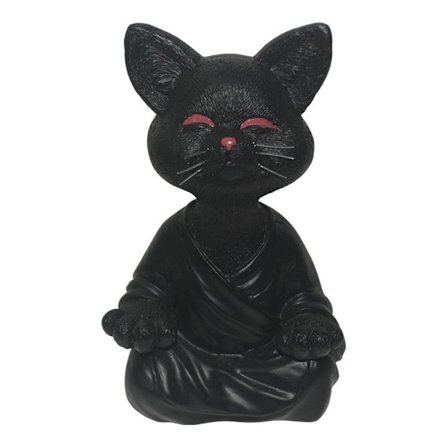 Meditasjonsstatue Kattstatue Zen Yoga Dekorasjon Figur Resin Med