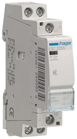 Hager ESC225S Kontaktor 2-polig, 25A, 230V, Elfördelning & strömförsörjning
