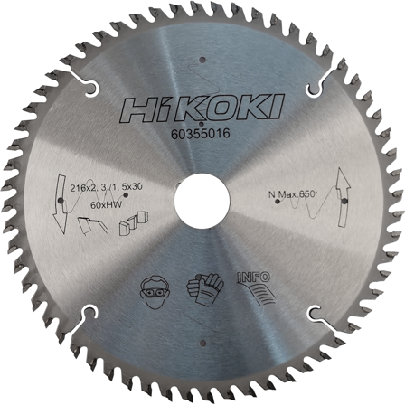 HiKOKI 60355016 Sågklinga 216x2,3 60T, Såga