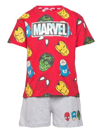 Set 2P Short + Ts Sets Sets With Short-sleeved T-shirt Grå Marvel*Betinget Tilbud