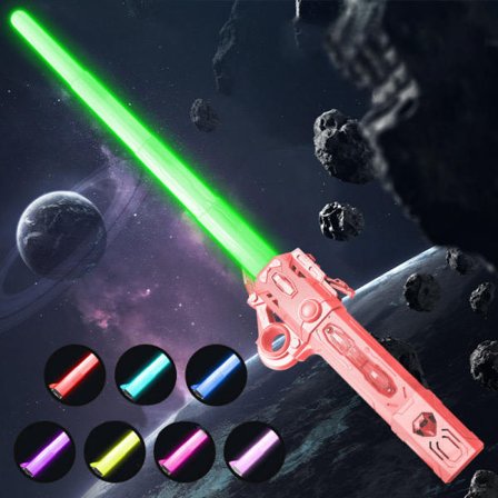 Taitettava lelulasermiekka, 2-in-1 kaksoisteräinen LED punainen