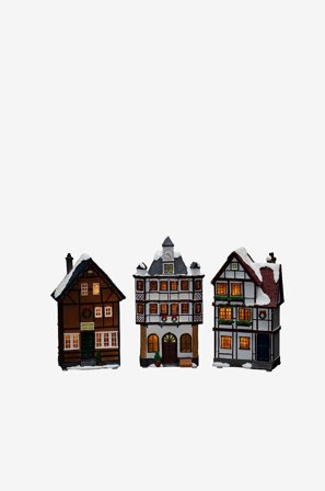 Jotex - Små hus LED 3 stk sett Flerfarget - Kjøp Dekorativ julebelysning hos Jotex