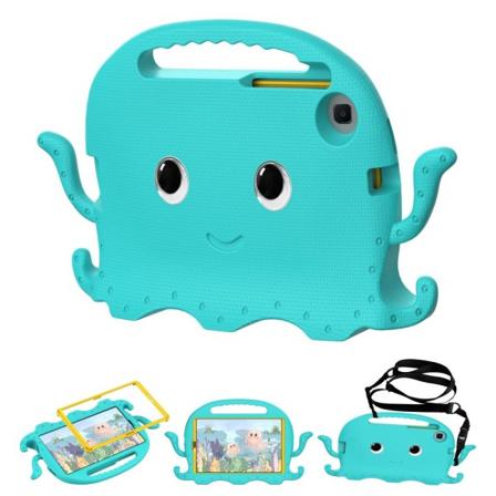 SKALO Samsung Tab A7 Lite 3D Cartoon lapsen Kuori - Turkoosi Turquoise