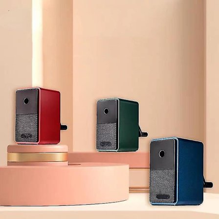 Pencil Sharpener Justerbar Forskellige Spidsstørrelser Holdbart Blad Skolemateriale Håndsving Blyantspidser blue