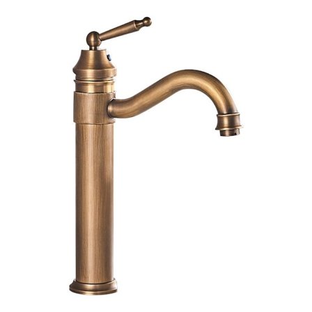 Antik Messing Badeværelsesarmatur, Massiv Messing Vaskhane med Varmt og Koldt Vand Kontakt, Elegant Design til Bordpladevaske