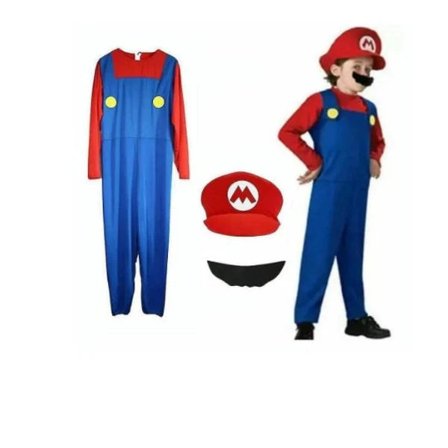 Supererbjudande till lågt pris! Barn Super Mario Luigi Bros Cosplay Maskeradkostym Röd M 105-120cm Red M 105-120cm-Glad