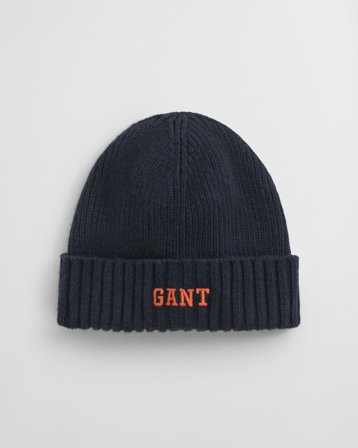 GANT Kinder Graphic Beanie aus Baumwolle (L-XL) Marineblau