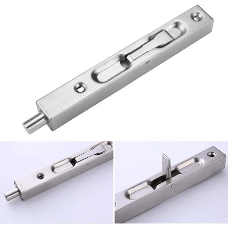 Dør Flush Bolt Latch Lås Skydebolt Lås Til Skjult Dør 304 Rustfrit Stål Børstet Skydebolt Til Træfranske Døre (2 stk, Sølv)