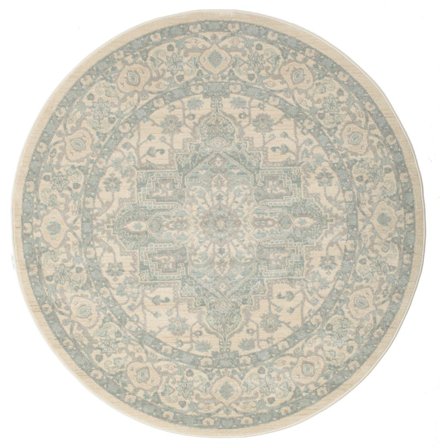 Vintage Medaljong- Lite Ziegler Phoenix Teppe - Krem-Beige/Lys Blå Ø 150 Klassisk Stil