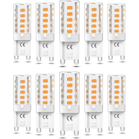 Glad*Nyheter i butikken vår! 10 stk G9 LED-pære Dimbar 5W Varmhvit 3000K G9 LED-lamper Halogen tilsvarende 50W AC110/220V [Energiklasse F],,