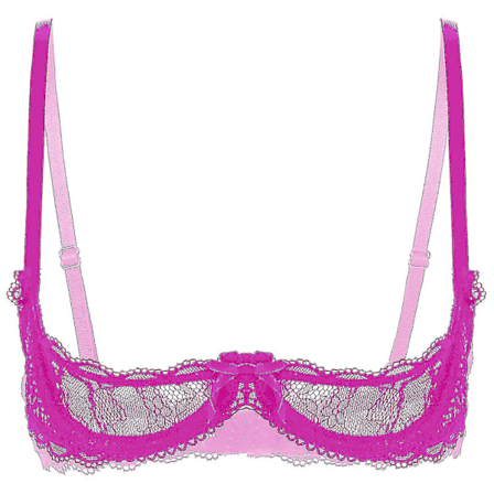 Dame 1/4 Skåle Bøjle BH Halterneck O Ring Gennemsigtig Blonde Push Up BH Lingeri Bryst Åben BH Undertøj Xinmu