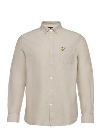 Regular Fit Light Weight Oxford Shirt Skjorta Casual Beige Lyle & Scott